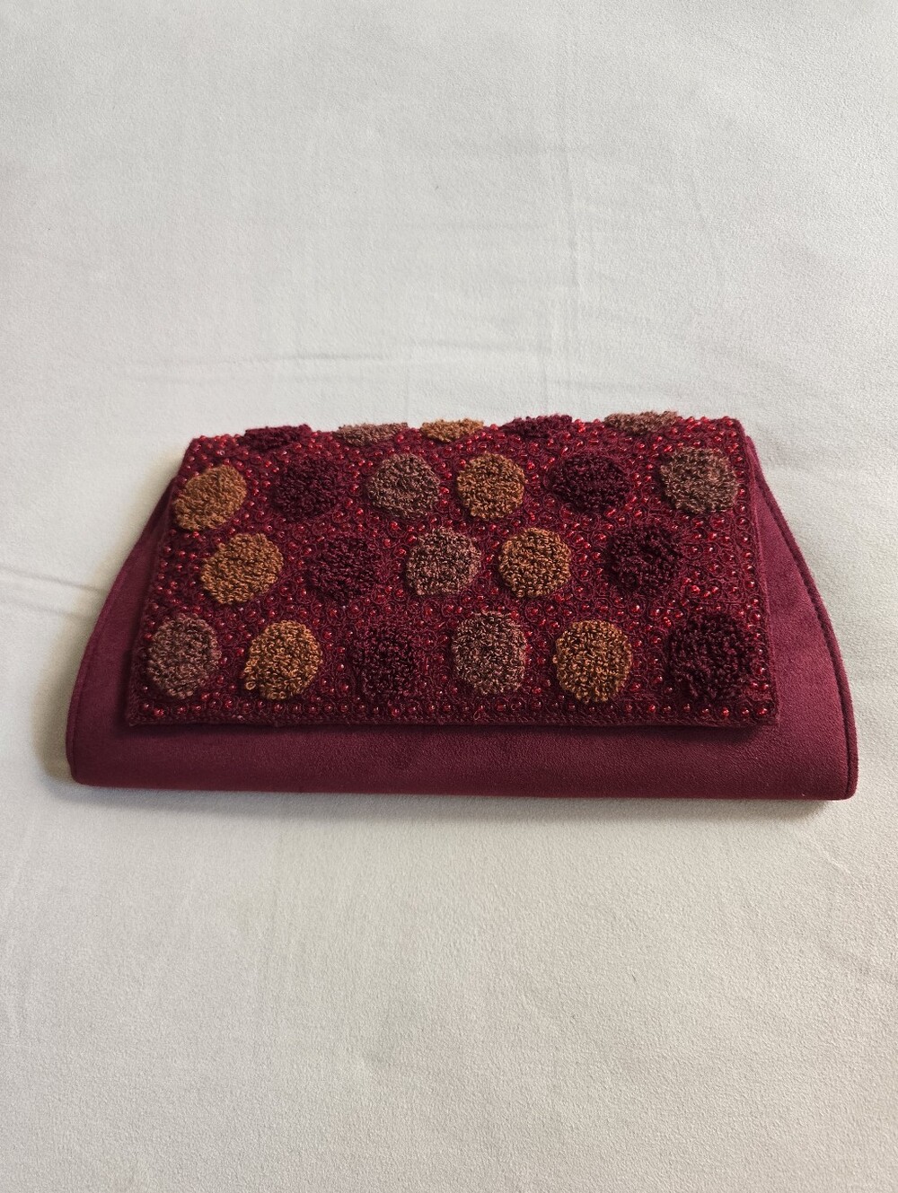 Hand Beaded And Tufted Clutch Purse